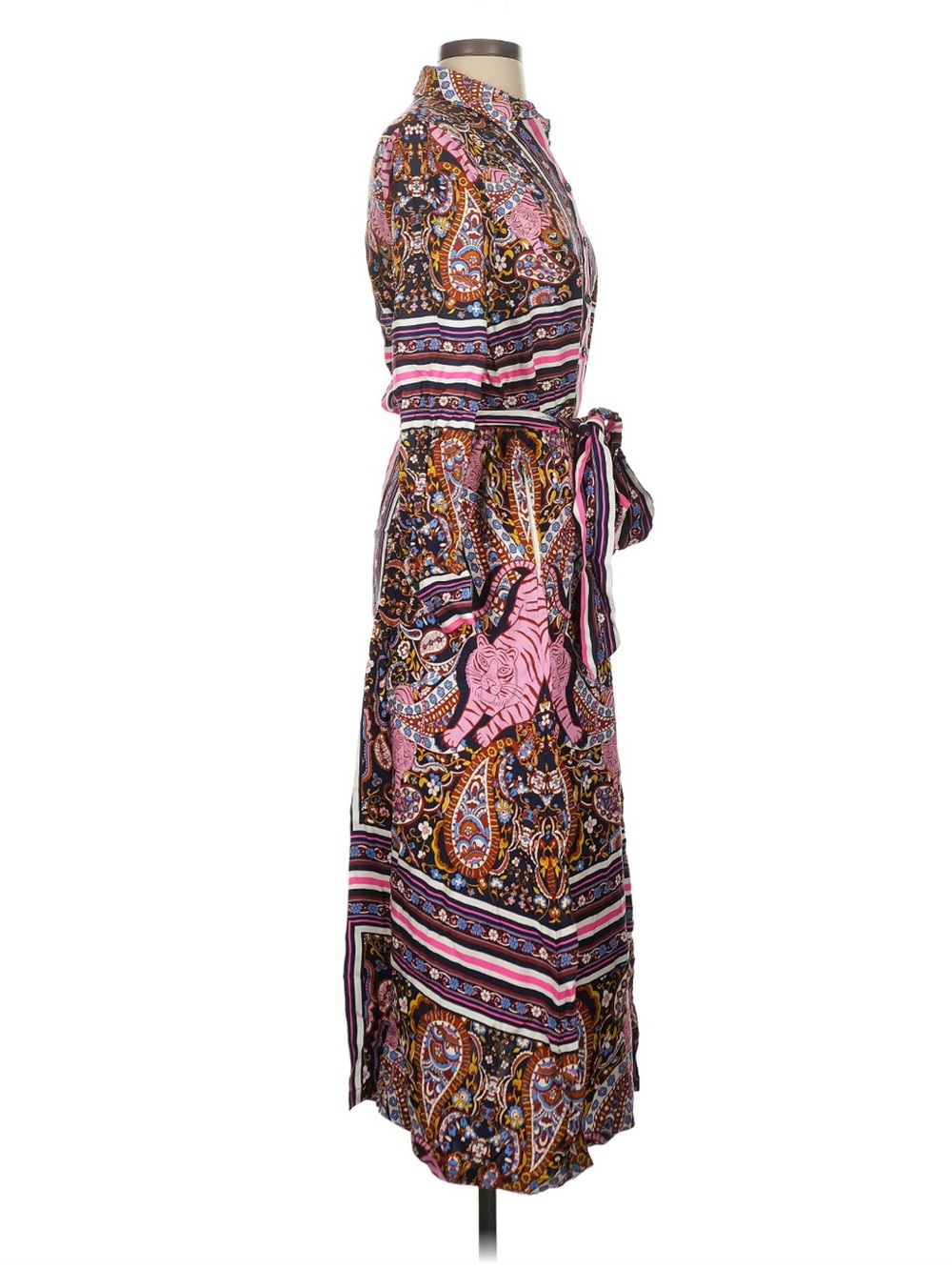 Boden Scarf Print Midi shirt Dress 4p - Picture 6 of 8